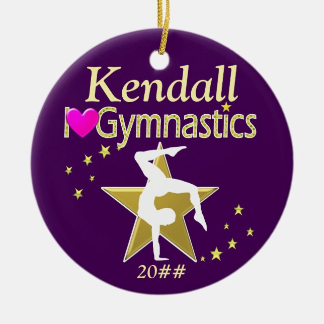 FANTASTISK PERSONLIG OCH DAGERAT GYMNASTISKT UTTAL JULGRANSPRYDNAD KERAMIK (Framsidan)
