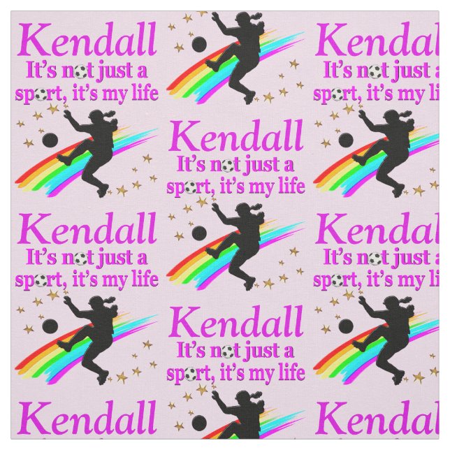 FANTASTISK PERSONLIG SOCCER GIRL FABRIC TYG (Provkarta)