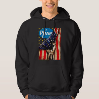 Fantastisk Pfizer Logotyp and America Flagga Shirt Hoodie