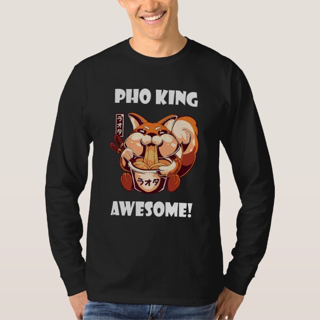 Fantastisk Pho Fox Pho Bowl Vietnamesisk Nudelsopp T Shirt (Framsida)