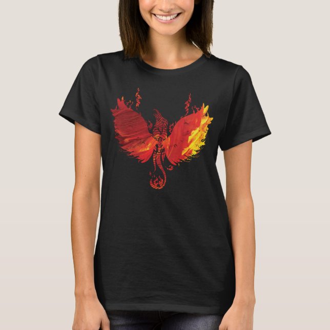 Fantastisk Phoenix Red Firebird Stigning Funny Gif T Shirt (Framsida)