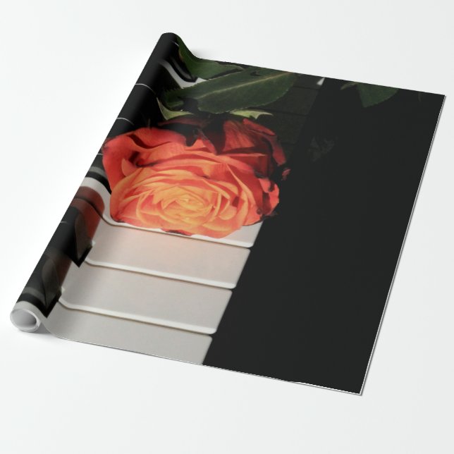 Fantastisk Piano Artwork Presentpapper (Utrullad)
