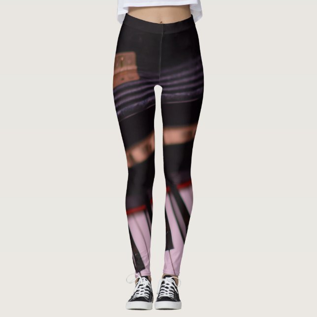 Fantastisk Piano Design Leggings (Framsida)