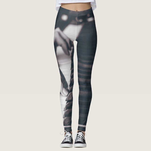 Fantastisk Piano Design Leggings (Framsida)