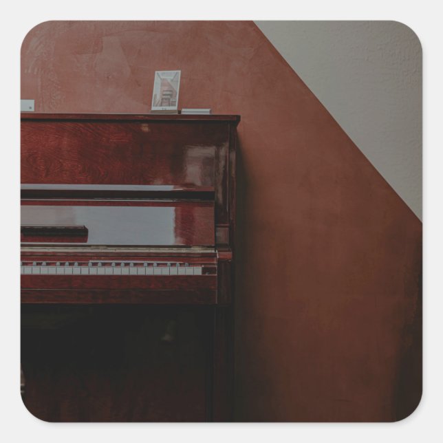Fantastisk Piano Fyrkantigt Klistermärke (Framsida)