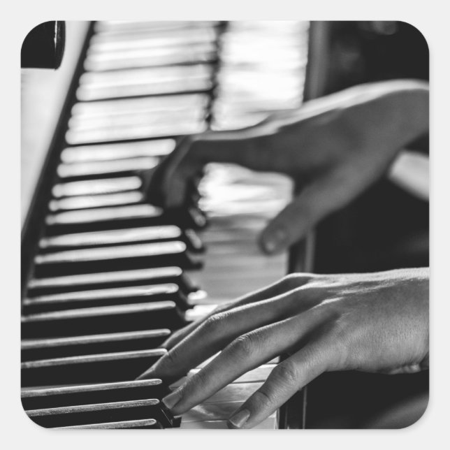 Fantastisk Piano Fyrkantigt Klistermärke (Framsida)