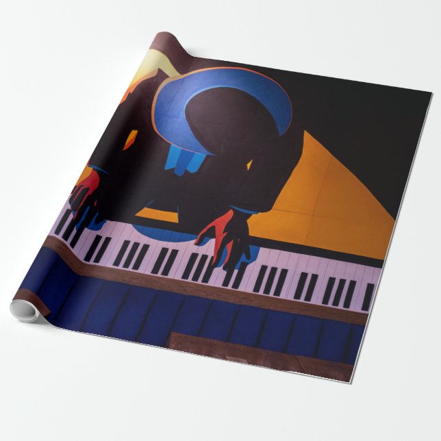 Fantastisk Piano Presentpapper (Utrullad)