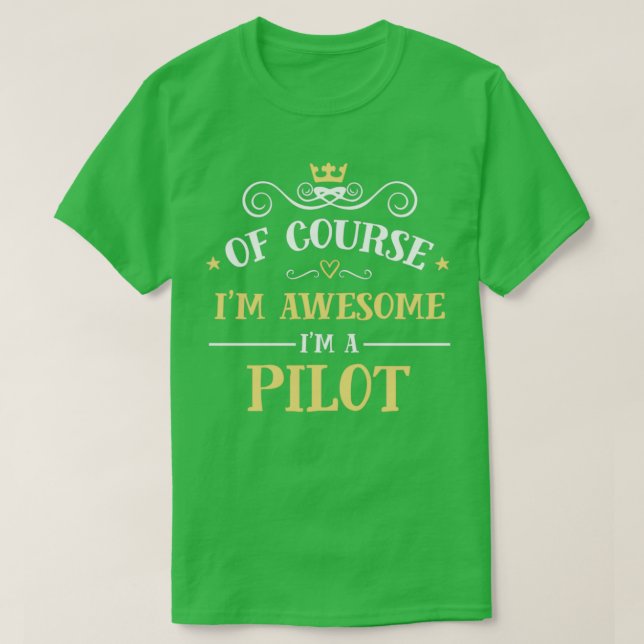 Fantastisk Pilot Proud Pilot  T Shirt (Design framsida)