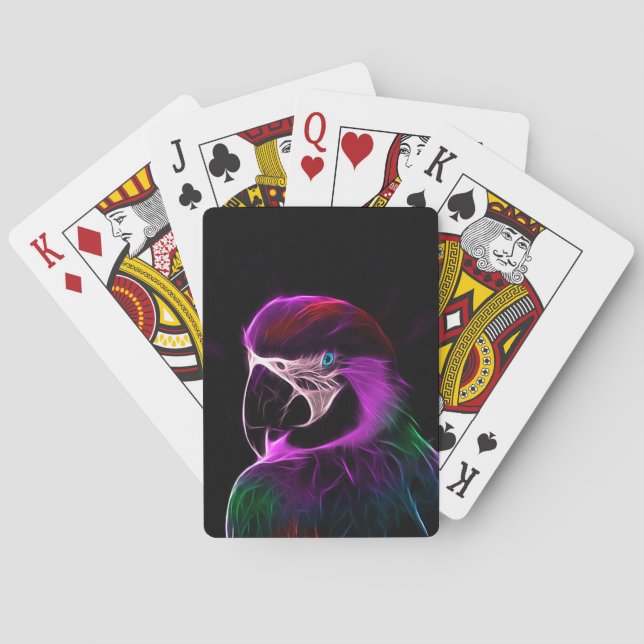 Fantastisk Plum Glow Parrot Casinokort (Baksidan)