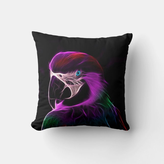 Fantastisk Plum Glow Parrot Kudde (Framsida)