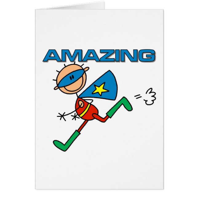 Fantastisk pojkehjälte hälsningskort (Framsidan)