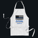 Fantastisk polischef Thin Blue Line BBQ Förkläde<br><div class="desc">Det är hur en polisman i Fantastisk ser ut! Överraska din favoritpolis med den här toppen- och coola polisapron. En tunn blå flagga-design - USA:s amerikanska flagga i Police Flagga färg, modern svart och blå design. Den här personligen är en perfekt för födelsedagar, jul, polisens pension-gåvor eller fars dag för...</div>