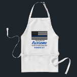 Fantastisk polischef Thin Blue Line BBQ Förkläde<br><div class="desc">Det är hur en polisman i Fantastisk ser ut! Överraska din favoritpolis med den här toppen- och coola polisapron. En tunn blå flagga-design - USA:s amerikanska flagga i Police Flagga färg, modern svart och blå design. Den här personligen är en perfekt för födelsedagar, jul, polisens pension-gåvor eller fars dag för...</div>