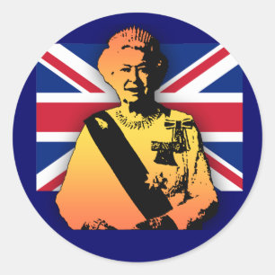 Fantastisk Pop Art Diamond Jubilee med Union Jack Runt Klistermärke