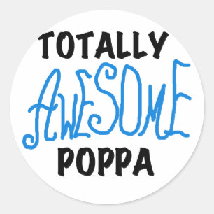 Fantastisk Poppa Tshirts och presenter Runt Klistermärke