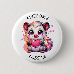 Fantastisk Possum   Cute Tecknad Opossum Knapp