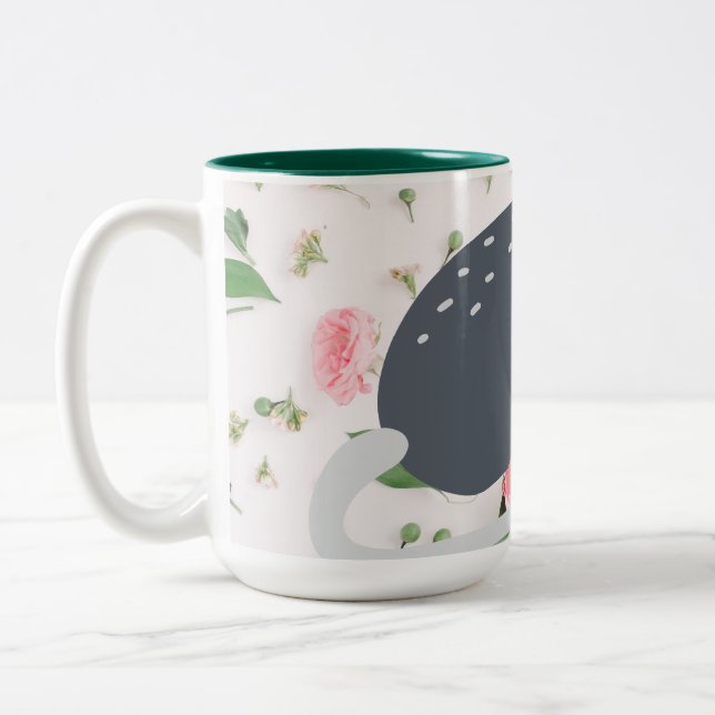 Fantastisk Possum Oppossum Ro Blommigt Coffee Mugg (Vänster)