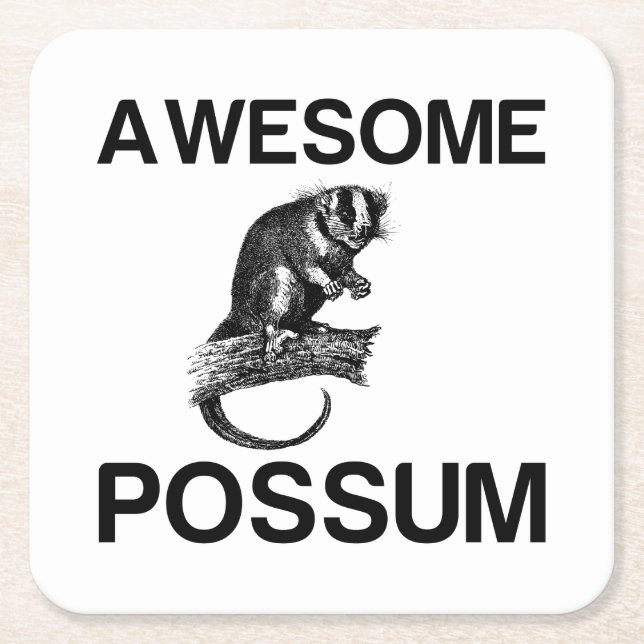 FANTASTISK POSSUM UNDERLÄGG PAPPER KVADRAT (Framsidan)