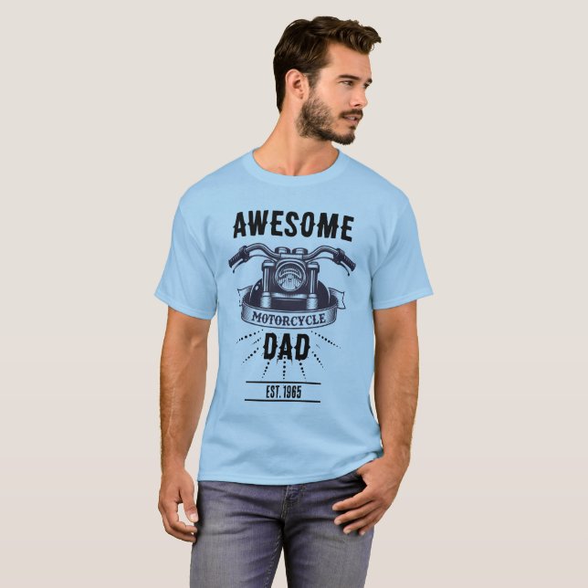 Fantastisk present till pappa som är motorcyklist t shirt (Hel framsida)