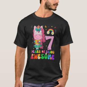Fantastisk Princess Unicorn Birthday 7 Year T Shirt