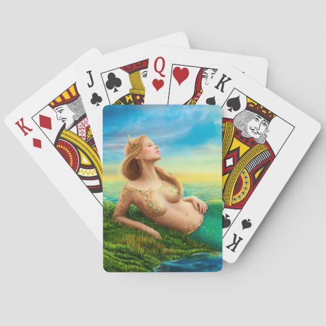 Fantastisk prinsessa-sjöjungfru spelkort (Baksidan)