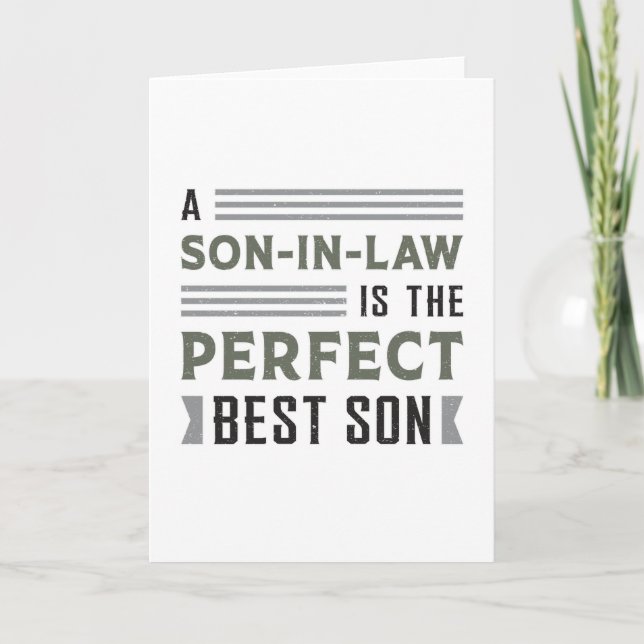 Fantastisk Proud Best Son in Law Son Gift Idea Kort (Framsida)