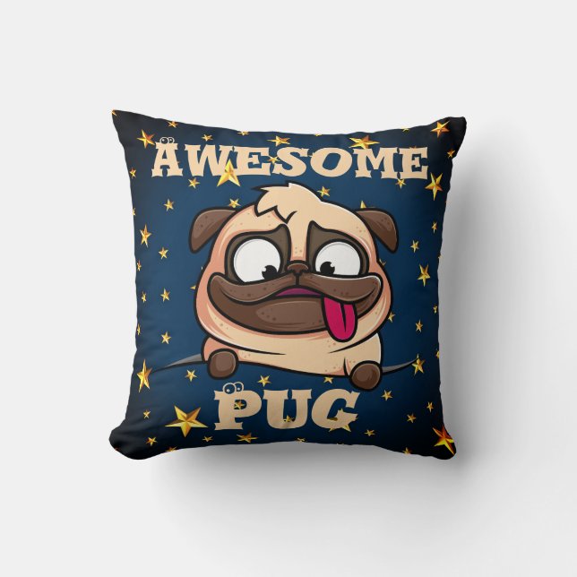 Fantastisk Pug Dekorativ kudde (Framsida)