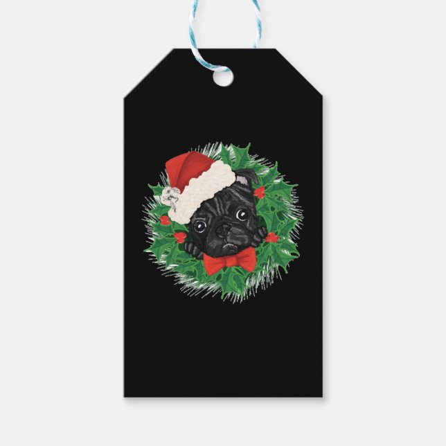 Fantastisk Pug-julsjöfart Presentetikett (Framsidan)