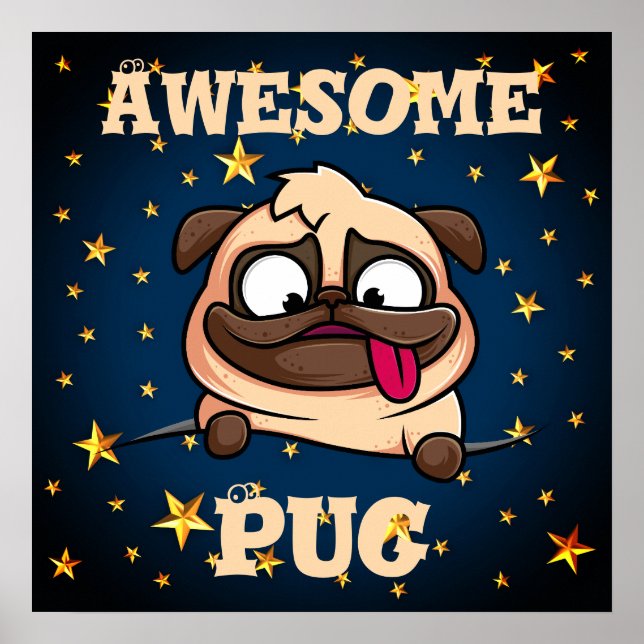 Fantastisk Pug Poster (Framsidan)