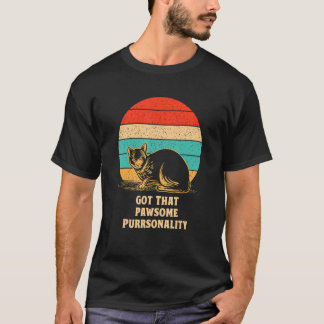 Fantastisk Purrsonality Cat Motivational Quote Kit T Shirt