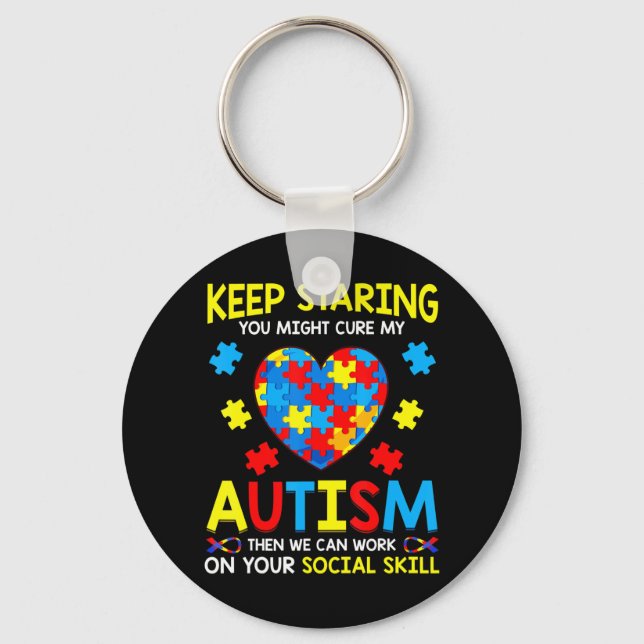 Fantastisk Puzzle Biet TShirt Autism Awareness for Nyckelring (Framsida)