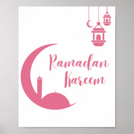 Fantastisk Ramadan Kareem Röd Halvmåne & Lykta Väg Poster