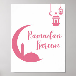 Fantastisk Ramadan Kareem Röd Halvmåne & Lykta Väg Poster