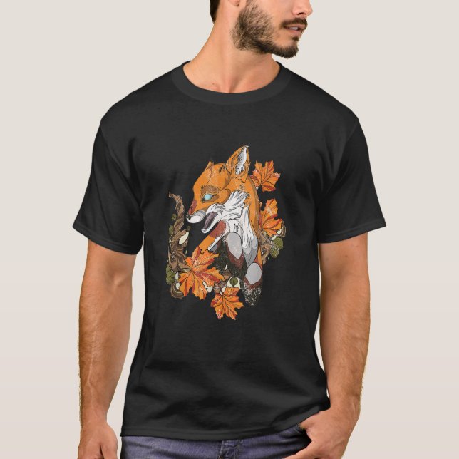 Fantastisk Räv Katt Skogsdjur Gräsmarks Djur T Shirt (Framsida)