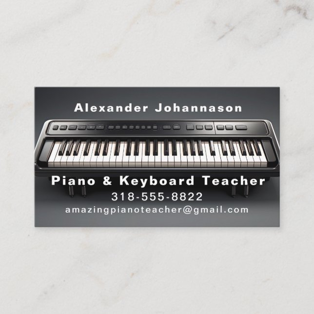 Fantastisk Realistic Piano Tangentbord Visitkort (Framsida)