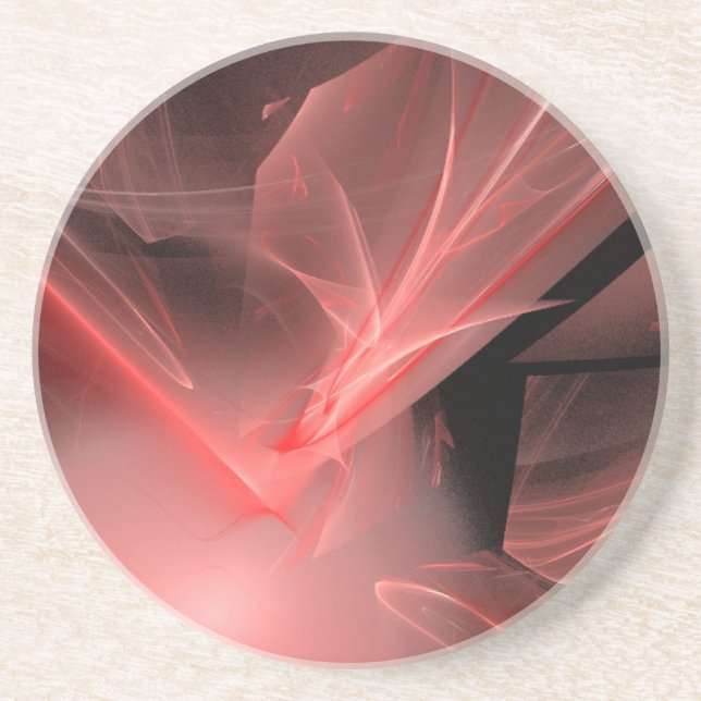 Fantastisk Red Swirls Underlägg Sandsten (Framsidan)