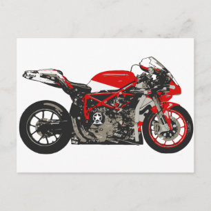 Fantastisk Red Tävla Motorcle Vykort