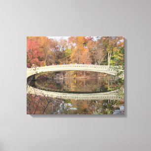 FANTASTISK REFECTION NYC Bow Bridge Central Park Canvastryck