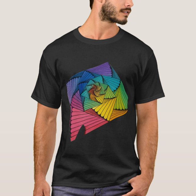 Fantastisk regnbågsspiral geometrisk konstdesign � t shirt (Framsida)