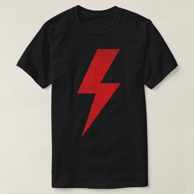 Fantastisk Retro Distress Front Bakre RED Lightnin T Shirt (Design framsida)