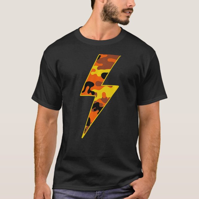 Fantastisk Retro Fall Orange-blixt Bult T Shirt (Framsida)