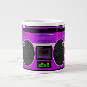 Fantastisk Retro Lila Boombox Jumbo Mugg