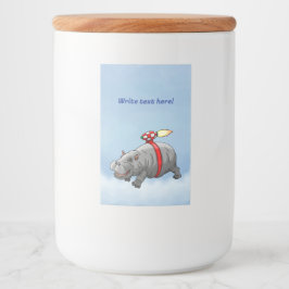 Fantastisk Rocket Hippo Mat Etikett