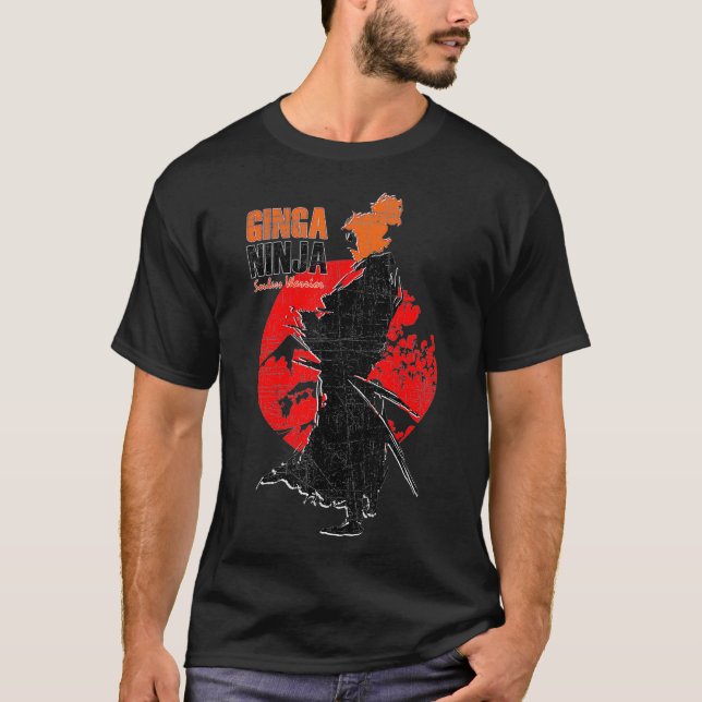 Fantastisk Rödhårig Ginger Japanska Manga GINGA NI T Shirt (Framsida)