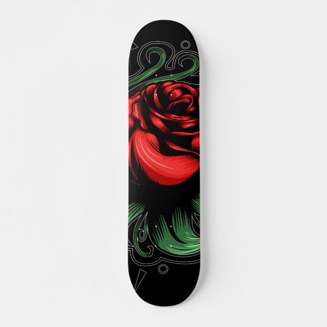 Fantastisk ros mini skateboard bräda 18,5 cm (Framsida)