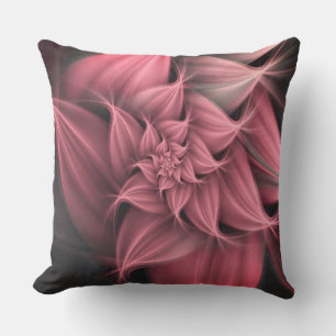 Fantastisk rosa Flower Fractal Kudde