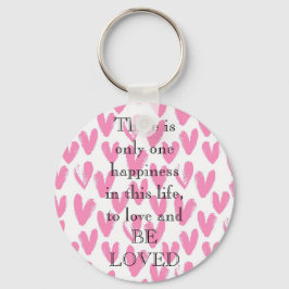 Fantastisk Rosa Heart med kärlek, citat Nyckelring