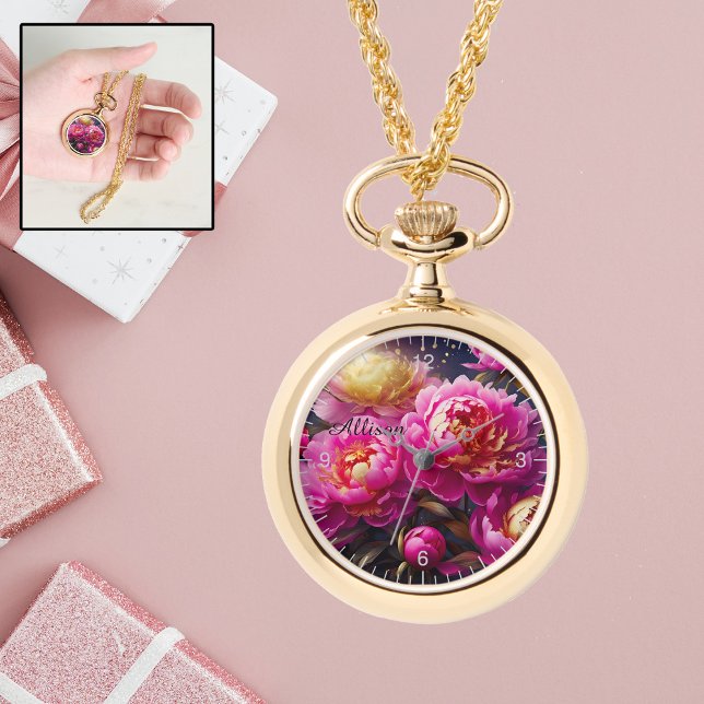 Fantastisk rosa med gyllene accenter armbandsur (Skapare uppladdad)