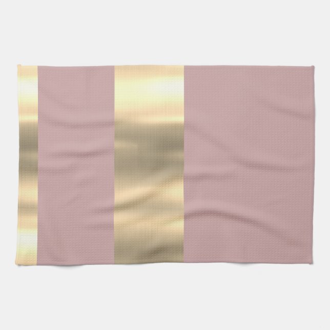 Fantastisk Rosa och Guld design Kökshandduk (Horisontell)