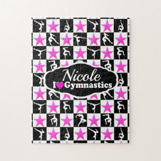 FANTASTISK ROSA OCH SVART GYMNASTICS DESIGN PUSSEL